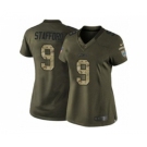 nike women nfl jerseys detroit lions #9 stafford army green[nike Limited Salute To Service]