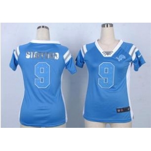 nike women nfl jerseys detroit lions #9 stafford blue[fashion Rhinestone sequins]