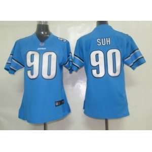 nike women nfl jerseys detroit lions #90 suh blue[nike]