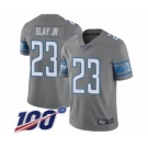 Youth Detroit Lions #23 Darius Slay Limited Steel Rush Vapor Untouchable 100th Season Football Jersey