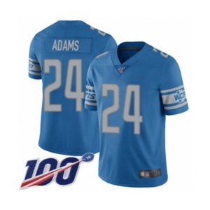 Youth Detroit Lions #24 Andrew Adams Blue Team Color Vapor Untouchable Limited Player 100th Season Football Jersey