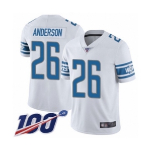 Youth Detroit Lions #26 C.J. Anderson White Vapor Untouchable Limited Player 100th Season Football Jersey