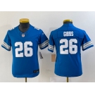 Youth Detroit Lions #26 Jahmyr Gibbs Limited Blue 2024 FUSE Vapor Jersey