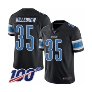 Youth Detroit Lions #35 Miles Killebrew Limited Black Rush Vapor Untouchable 100th Season Football Jersey