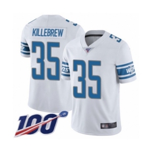 Youth Detroit Lions #35 Miles Killebrew White Vapor Untouchable Limited Player 100th Season Football Jersey
