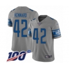 Youth Detroit Lions #42 Devon Kennard Limited Gray Inverted Legend 100th Season Football Jersey