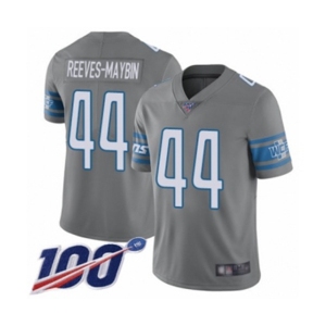 Youth Detroit Lions #44 Jalen Reeves-Maybin Limited Steel Rush Vapor Untouchable 100th Season Football Jersey