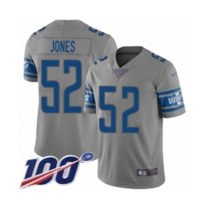 Youth Detroit Lions #52 Christian Jones Limited Gray Inverted Legend 100th Season Football Jersey