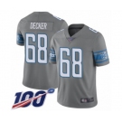 Youth Detroit Lions #68 Taylor Decker Limited Steel Rush Vapor Untouchable 100th Season Football Jersey