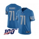Youth Detroit Lions #71 Ricky Wagner Blue Team Color Vapor Untouchable Limited Player 100th Season Football Jersey