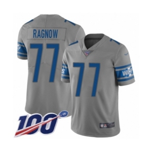 Youth Detroit Lions #77 Frank Ragnow Limited Gray Inverted Legend 100th Season Football Jersey