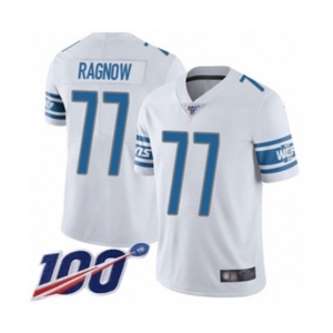 Youth Detroit Lions #77 Frank Ragnow White Vapor Untouchable Limited Player 100th Season Football Jersey