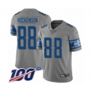 Youth Detroit Lions #88 T.J. Hockenson Limited Gray Inverted Legend 100th Season Football Jersey
