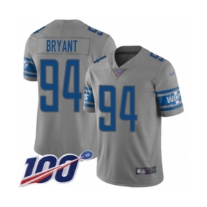 Youth Detroit Lions #94 Austin Bryant Limited Gray Inverted Legend 100th Season Football Jersey
