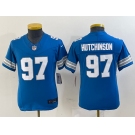 Youth Detroit Lions #97 Aidan Hutchinson Limited Blue 2024 FUSE Vapor Jersey