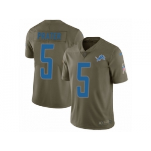 Youth Nike Detroit Lions #5 Matt Prater Limited Olive 2017 Salute to Service NFL Jersey