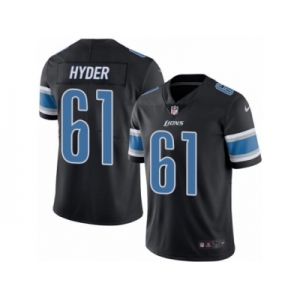 Youth Nike Detroit Lions #61 Kerry Hyder Limited Black Rush NFL Jersey