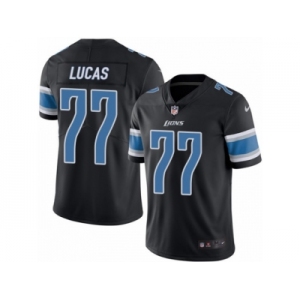 Youth Nike Detroit Lions #77 Cornelius Lucas Limited Black Rush NFL Jersey