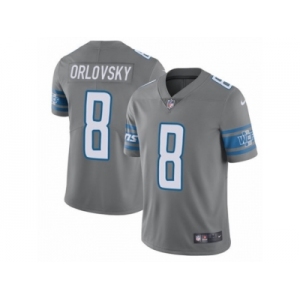 Youth Nike Detroit Lions #8 Dan Orlovsky Limited Steel Rush NFL Jersey