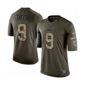 Youth Nike Detroit Lions #9 Matthew Stafford Limited Green Salute to Service NFL Jersey