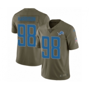 Youth Nike Detroit Lions #98 Damon Harrison Limited Olive 2017 Salute to Service NFL Jersey