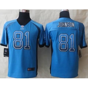 nike youth nfl jerseys detroit lions #81 calvin johnson blue[Elite drift fashion]