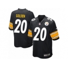 Men Nike Pittsburgh Steelers #20 Robert Golden Game Black Team Color NFL Jersey