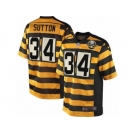 Men Nike Pittsburgh Steelers #34 Cameron Sutton Game Yellow Black Alternate 80TH Anniversary Throwback NFL Jersey