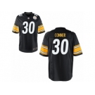 Men's Nike Pittsburgh Steelers #30 James Conner Game Black Team Color NFL Jersey