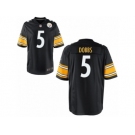 Men's Nike Pittsburgh Steelers #5 Joshua Dobbs Black Game Jerseys