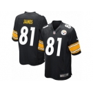 Men's Nike Pittsburgh Steelers #81 Jesse James Game Black Team Color NFL Jersey