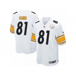 Men's Nike Pittsburgh Steelers #81 Jesse James Game White NFL Jersey