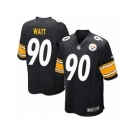 Men's Nike Pittsburgh Steelers #90 T.J. Watt Game Black Team Color NFL Jersey