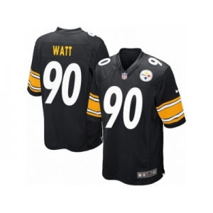 Men's Nike Pittsburgh Steelers #90 T.J. Watt Game Black Team Color NFL Jersey