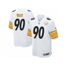 Men's Nike Pittsburgh Steelers #90 T.J. Watt Game White NFL Jersey