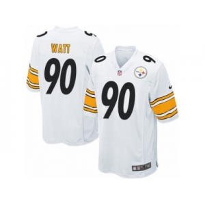 Men's Nike Pittsburgh Steelers #90 T.J. Watt Game White NFL Jersey