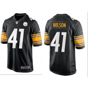 Men's Pittsburgh Steelers #41 Payton Wilson Black Replica Home Stitched Jersey