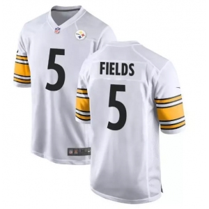 Men's Pittsburgh Steelers #5 Fields Game White Football Jersey