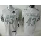 Nike NFL Pittsburgh Steelers #43 Troy Polamalu white Platinum[Game]