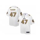 Nike Pittsburgh Steelers #47 Mel Blount White Men's NFL Pro Line Fashion Game Jersey