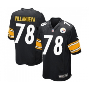 Nike Pittsburgh Steelers #78 Alejandro Villanueva Game Black Team Color NFL Jersey