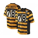 Nike Pittsburgh Steelers #78 Alejandro Villanueva Game Yellow Black Alternate 80TH Anniversary Throwback NFL Jersey