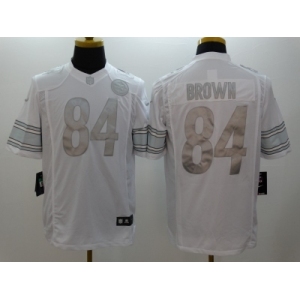 Nike Pittsburgh Steelers #84 Antonio Brown Platinum White Jerseys[Game]
