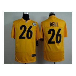 nike nfl jerseys pittsburgh steelers #26 bell yellow[game][bell]