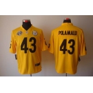 nike nfl jerseys pittsburgh steelers #43 polamalu yellow[game 80th patch]