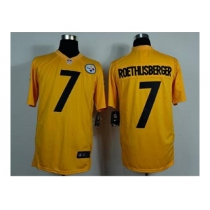nike nfl jerseys pittsburgh steelers #7 roethlisberger yellow[game]