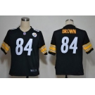 nike nfl jerseys pittsburgh steelers #84 brown black[game]