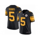 Men Nike Pittsburgh Steelers #5 Joshua Dobbs Elite Black Rush Vapor Untouchable NFL Jersey