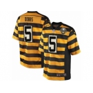 Men Nike Pittsburgh Steelers #5 Joshua Dobbs Elite Yellow Black Alternate 80TH Anniversary Throwback NFL Jersey