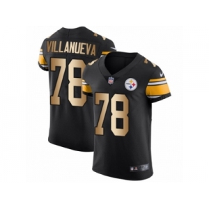 Men Nike Pittsburgh Steelers #78 Alejandro Villanueva Black Gold Vapor Untouchable Elite Player NFL Jersey